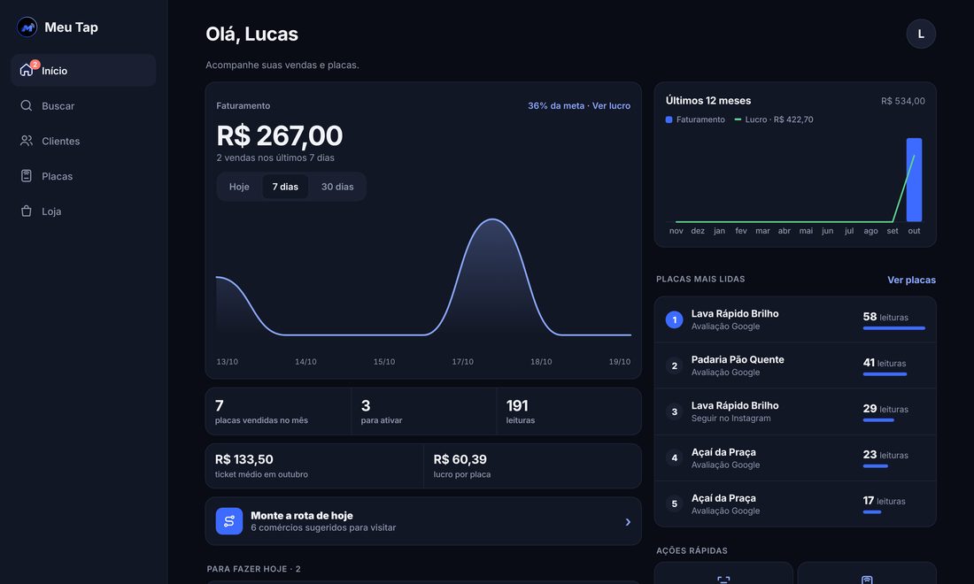 O Meu Tap Pro aberto no computador