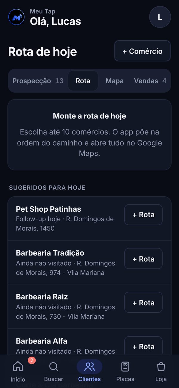 Tela saia de casa com a rota pronta do painel