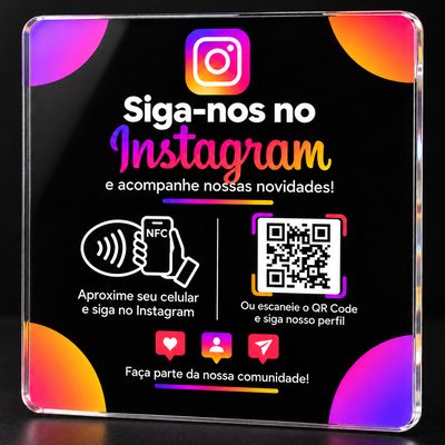 Placa NFC de Instagram preta