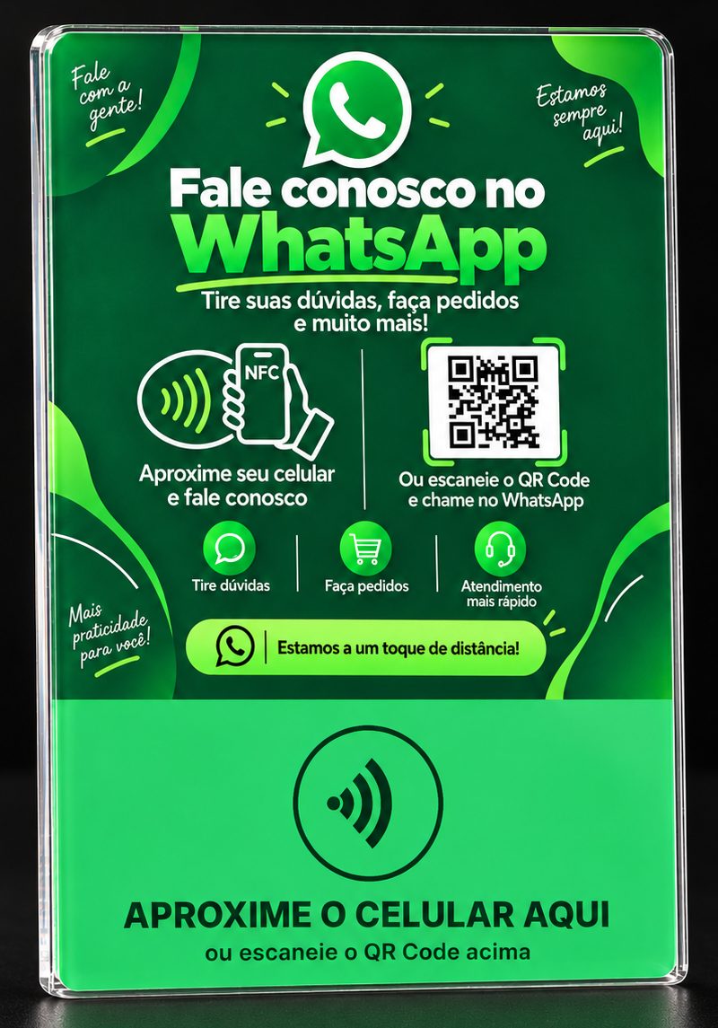 Placa NFC de WhatsApp verde